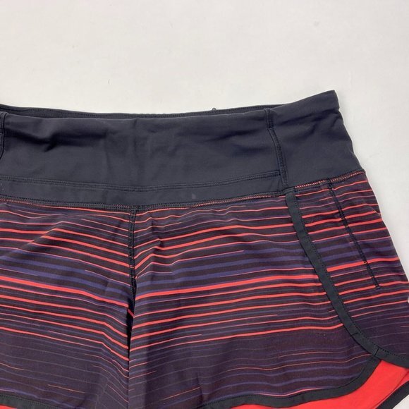 Lululemon Run Times Short Women 4 Striped Swift Lined Pocket Stretch Lightweight - Picture 3 of 14